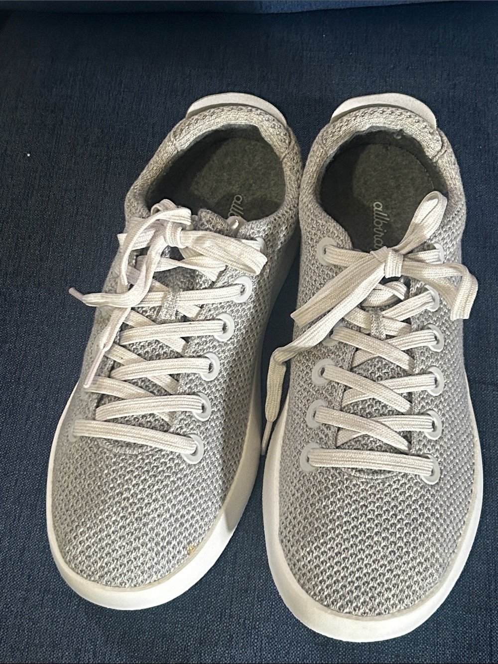 allbirds Women's Light Gray Knit Lace-Up Sneakers